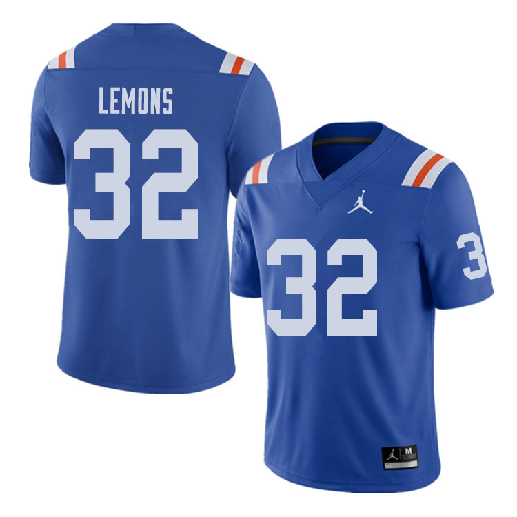 Jordan Brand Men #32 Adarius Lemons Florida Gators Throwback Alternate College Football Jerseys Sale - Click Image to Close